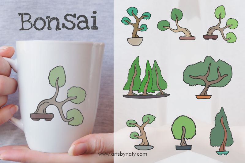 bonsai-trees-vector-illustration-set