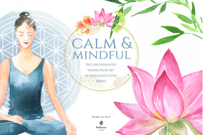 calm-amp-mindful-hand-drawn-watercolor-elements