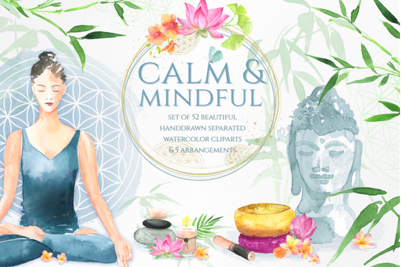 calm-amp-mindful-hand-drawn-watercolor-elements