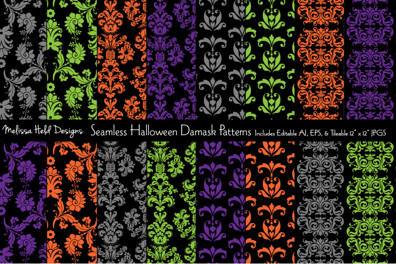 seamless-halloween-damask-patterns