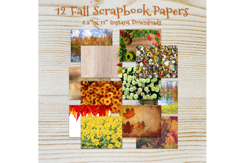 fall-digital-paper-pages-scrapbook-paper-pack-of-12-printable-instant