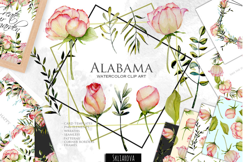 alabama-roses-watercolor-clip-art