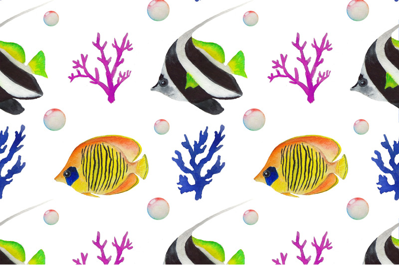 watercolor-fish-sea-pattern