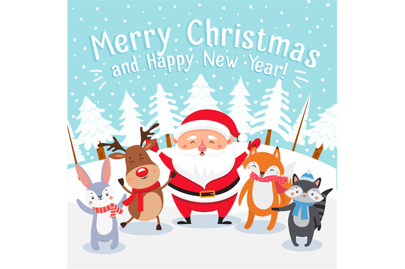 merry-christmas-cartoon-greeting-card-happy-xmas-pets-santa-present