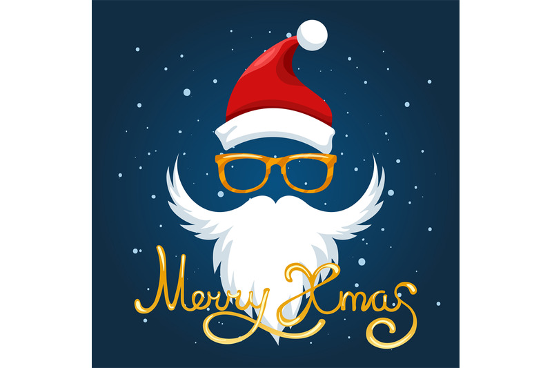 santa-hat-glasses-and-beard-poster