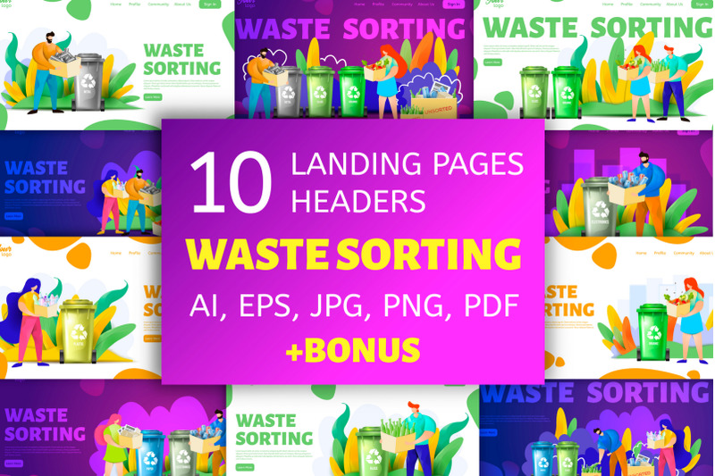 waste-sorting-landing-page-headers