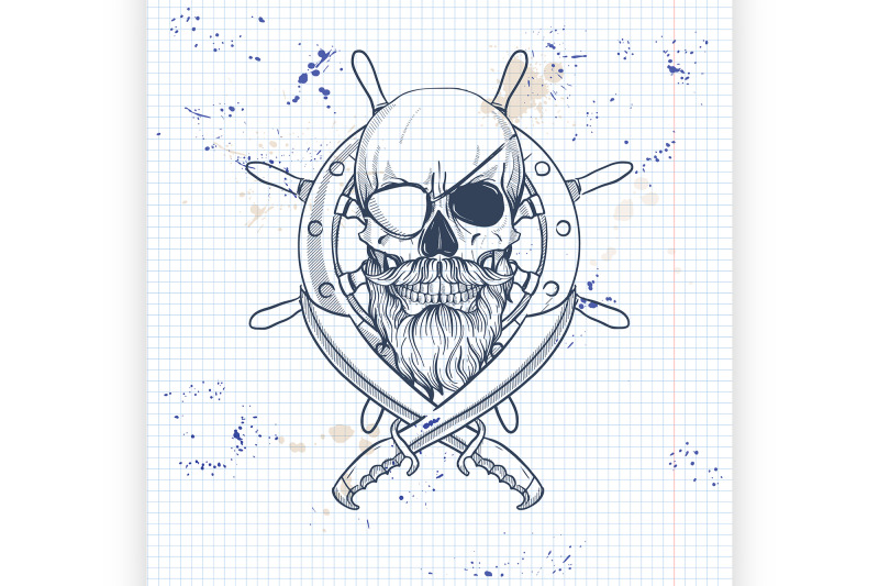 sketch-pirate-skull-with-sword