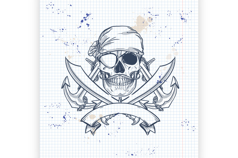 sketch-pirate-skull-with-sword