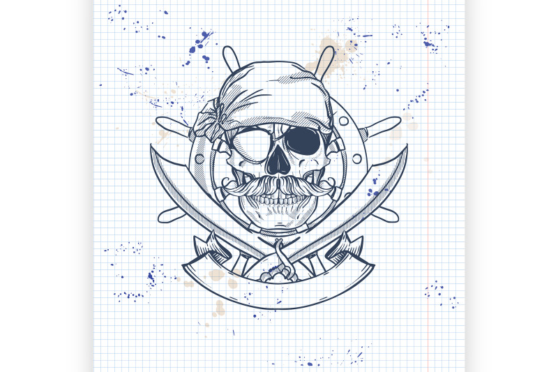 sketch-pirate-skull-with-sword