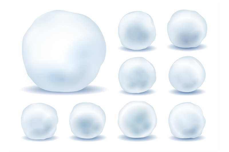 snowballs-isolated-icons-set