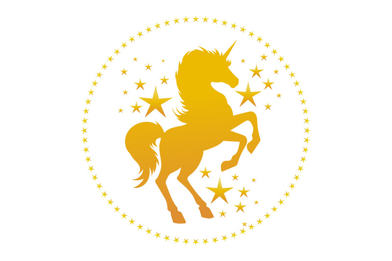 unicorn-gold-silhouette-with-stars