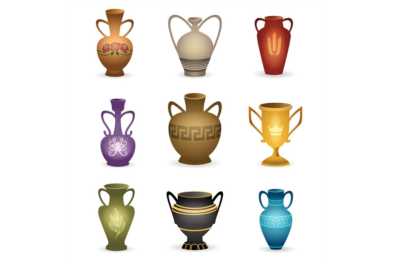 old-vases-isolated-on-white