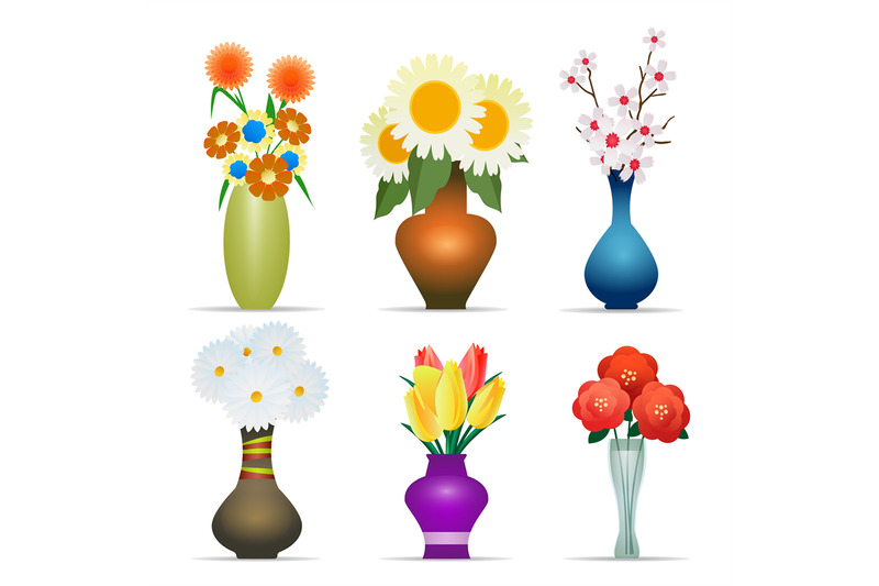 vases-with-flowers-set