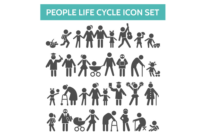 people-life-cycle-icons