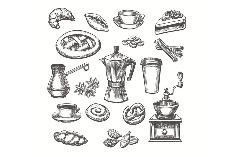 vintage-desserts-and-coffee-sketch