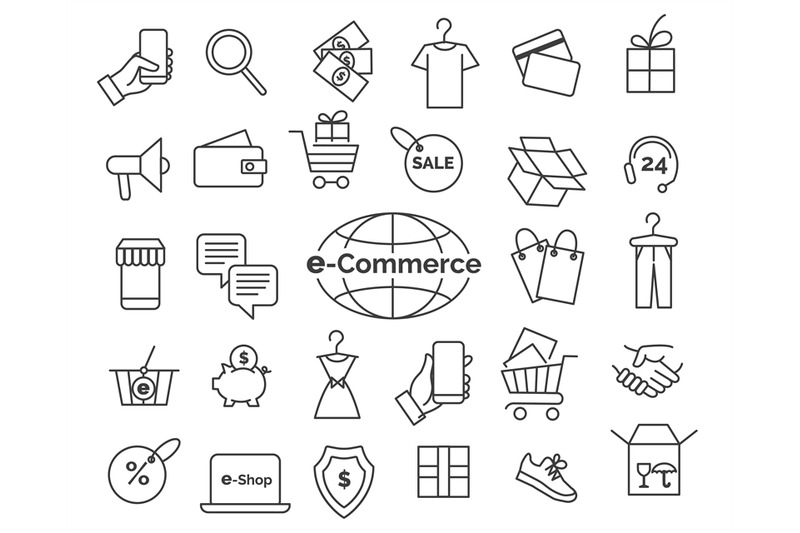 e-commerce-line-icon-set