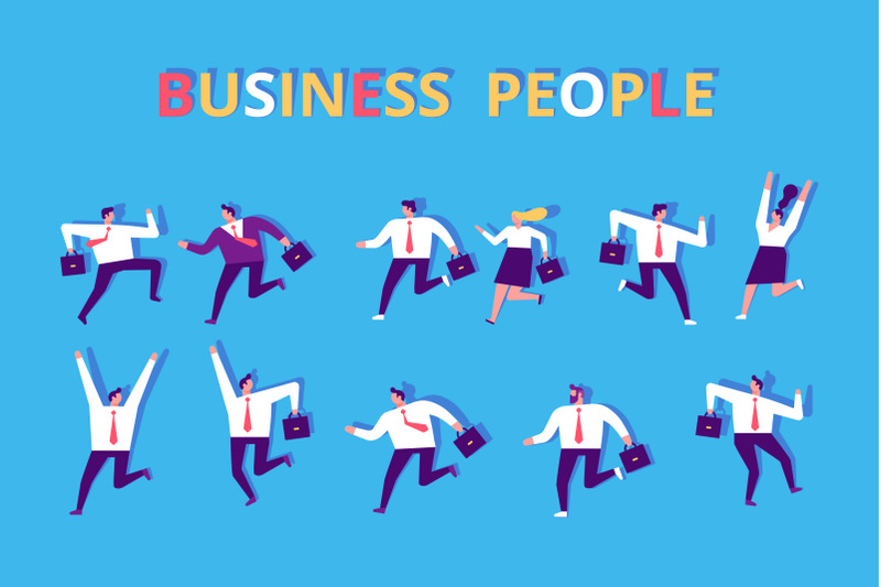 business-people-flat-vector-set
