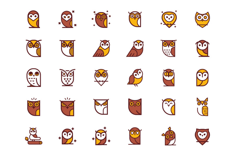 owl-vector-icon-collection
