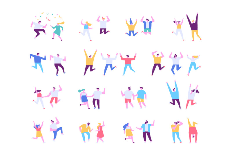 party-people-flat-vector-set