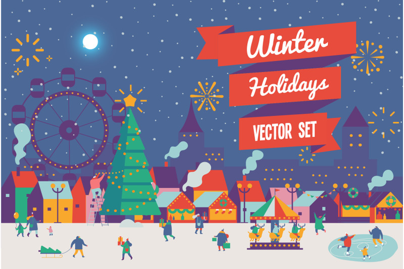 winter-holidays-vector-set