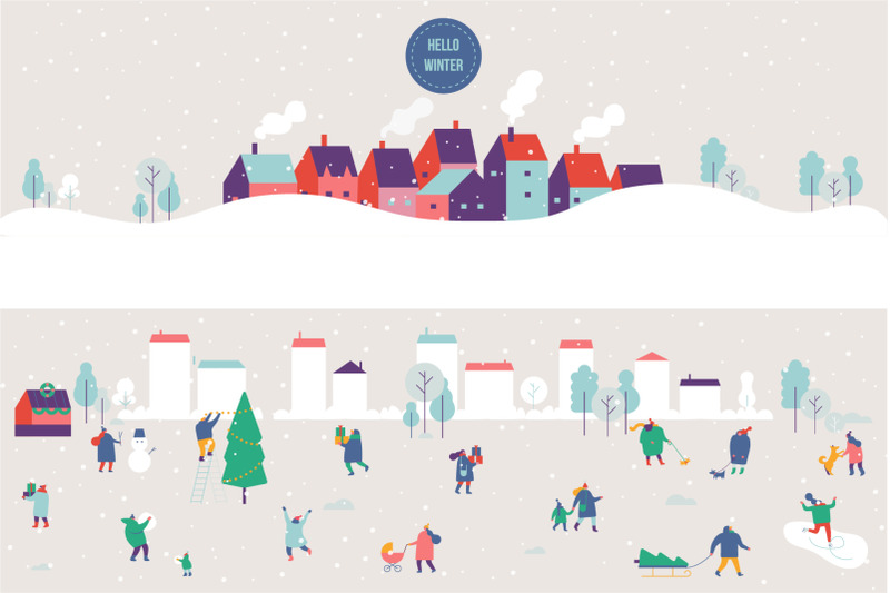 winter-holidays-vector-set