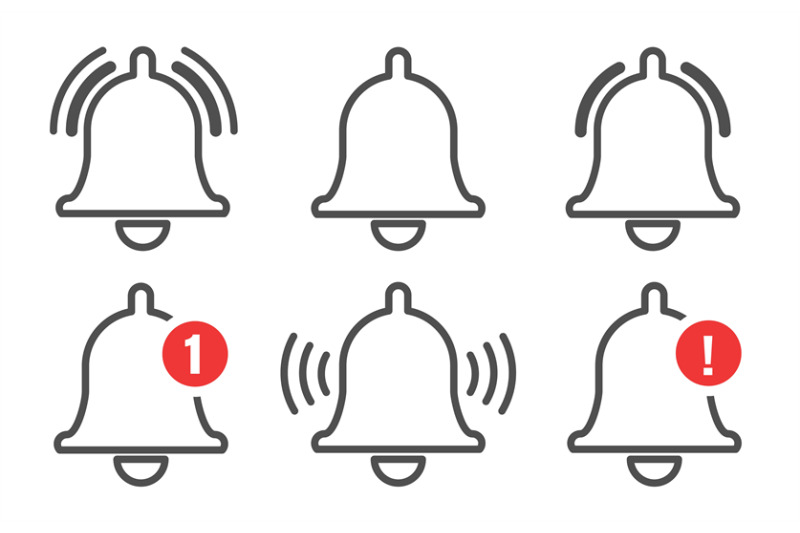 notification-bell-outline-icons-set