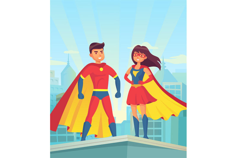 super-heroes-comic-couple-superhero-cartoon-man-and-woman-in-red-clo