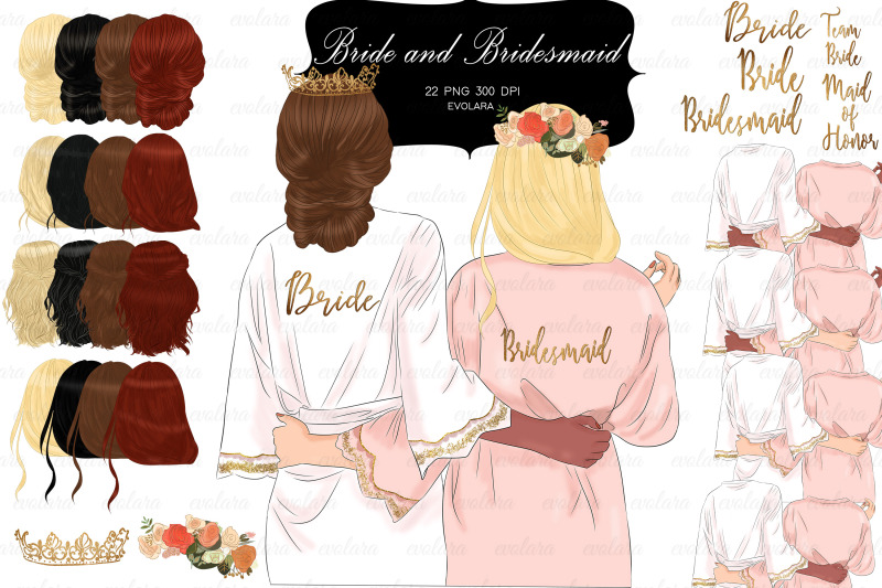 bridesmaid-clipart-bride-robe-clipart-best-friends-clipart-bride-tribe