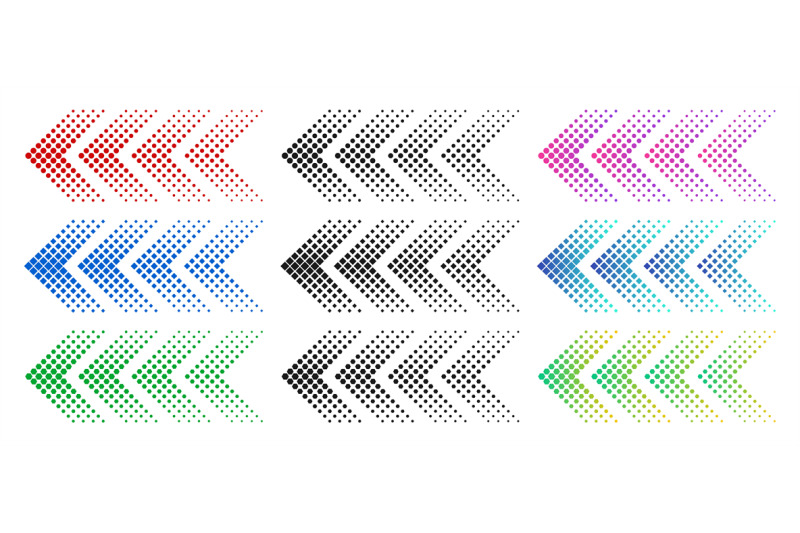 halftone-arrows-color-web-arrow-with-dots-colorful-dotted-moving-for