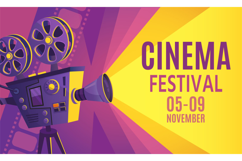 cinema-festival-poster-film-billboard-retro-movie-camera-and-cinema