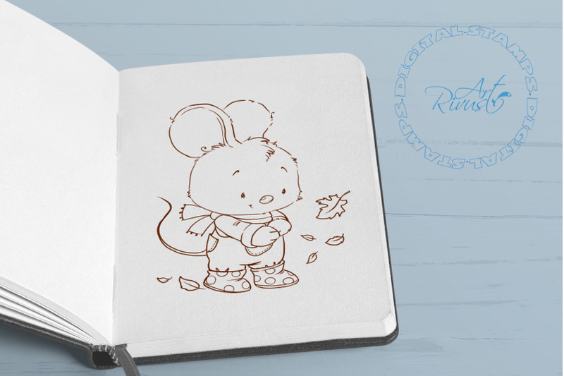 digital-stamp-cute-mouse-coloring-page-contour-illustration-colori