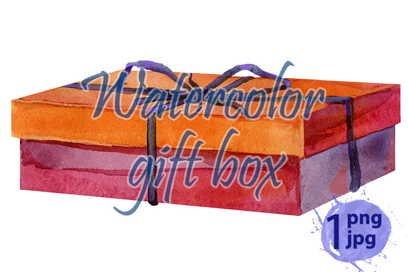 watercolor-painting-of-gift-box-with-a-bow