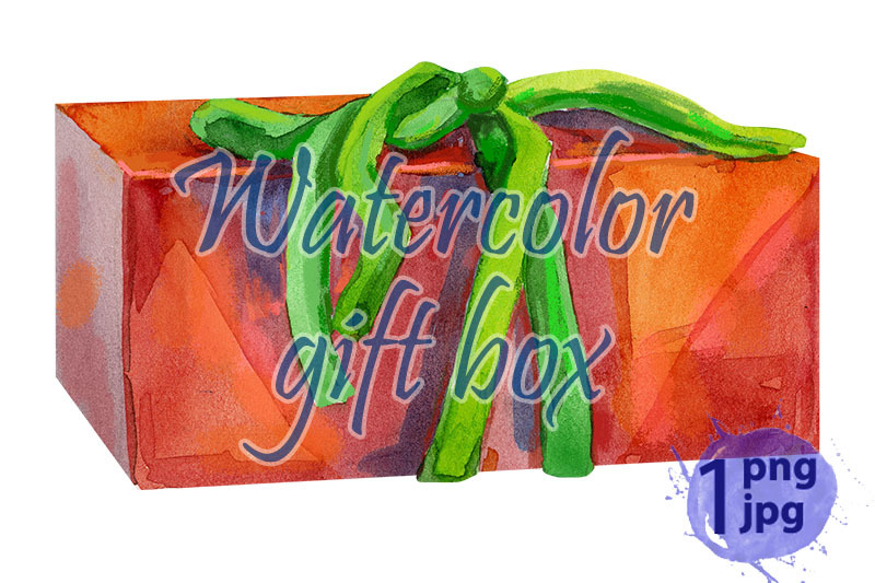 watercolor-painting-of-gift-box-with-a-bow