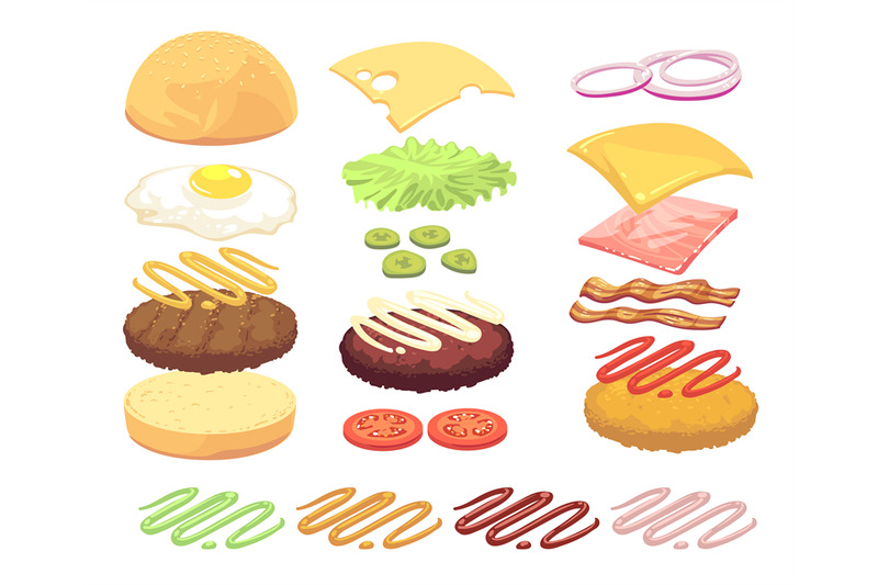 sandwich-and-burger-food-ingredients-cartoon-vector-set