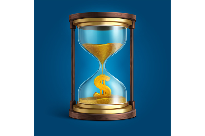 hourglass-with-flowing-sand-and-dollar-currency-sign-time-is-money-ve