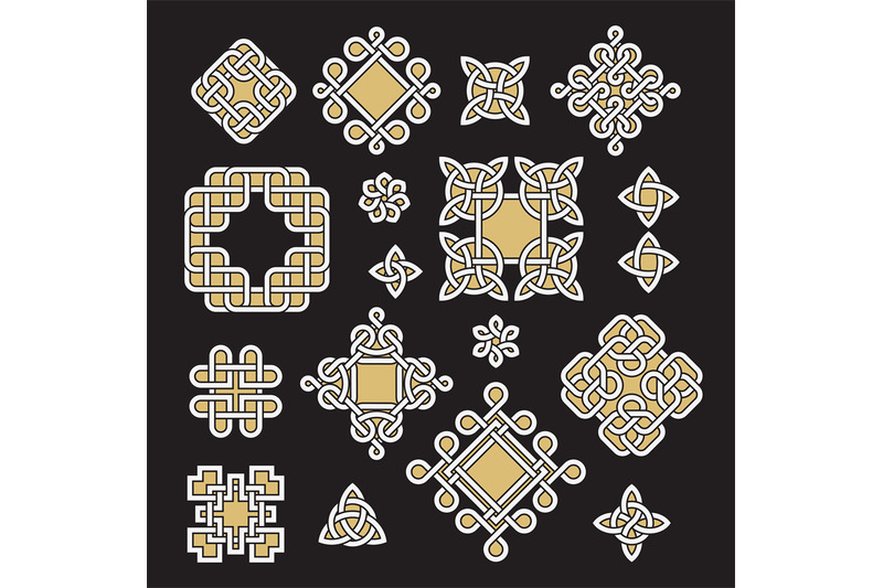 chinese-and-celtic-endless-knots-and-patterns-vector-set