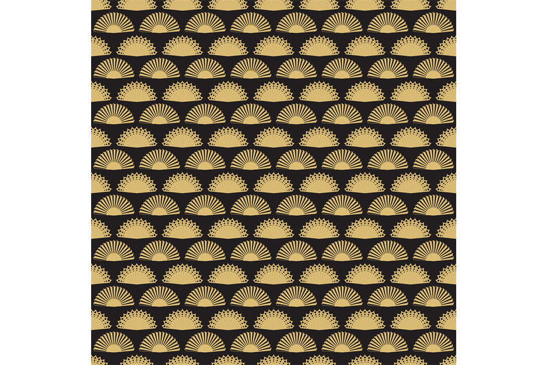 gold-hand-fan-seamless-pattern-design-abstract-geometric-fans-texture