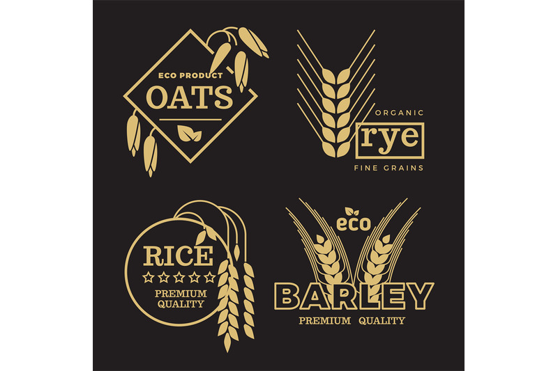 gold-organic-wheat-grain-farming-agriculture-vector-logo-set-on-black