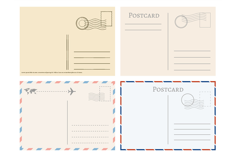 vintage-paper-postal-cards-greetings-from-postcard-vector-template