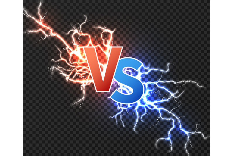 versus-concept-with-collision-of-two-electric-discharge-vs-vector-bac