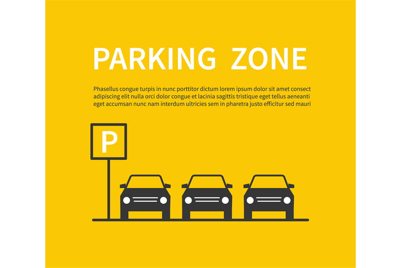 parking-zone-sign-with-car-black-silhouette-icons-city-parking-lot-ve