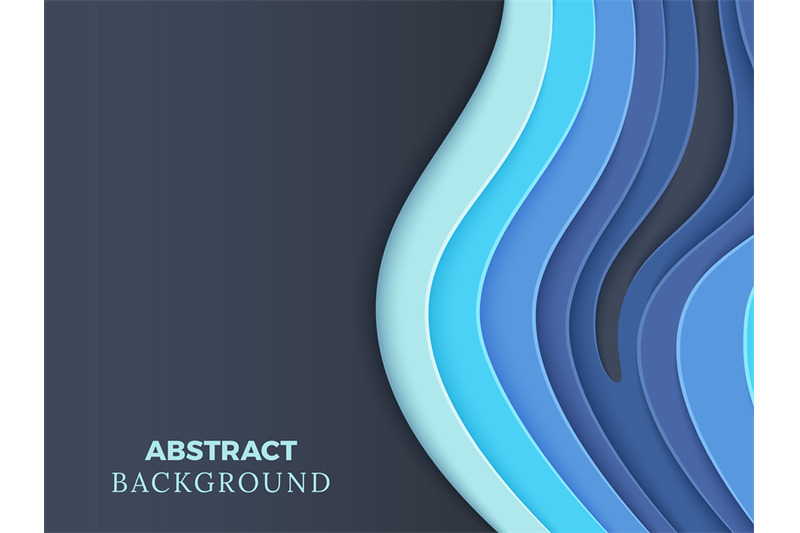 Download Abstract vector background with blue layered paper cut 3d waves By Microvector | TheHungryJPEG.com