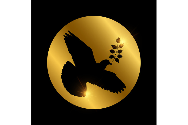 black-dove-of-piece-vector-silhouette