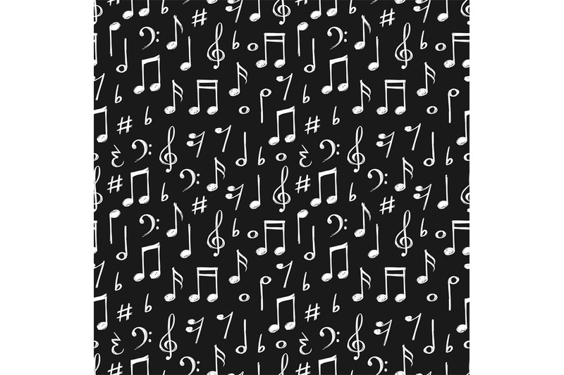 chalk-music-notes-and-signs-seamless-pattern-hand-drawn-music-backgro