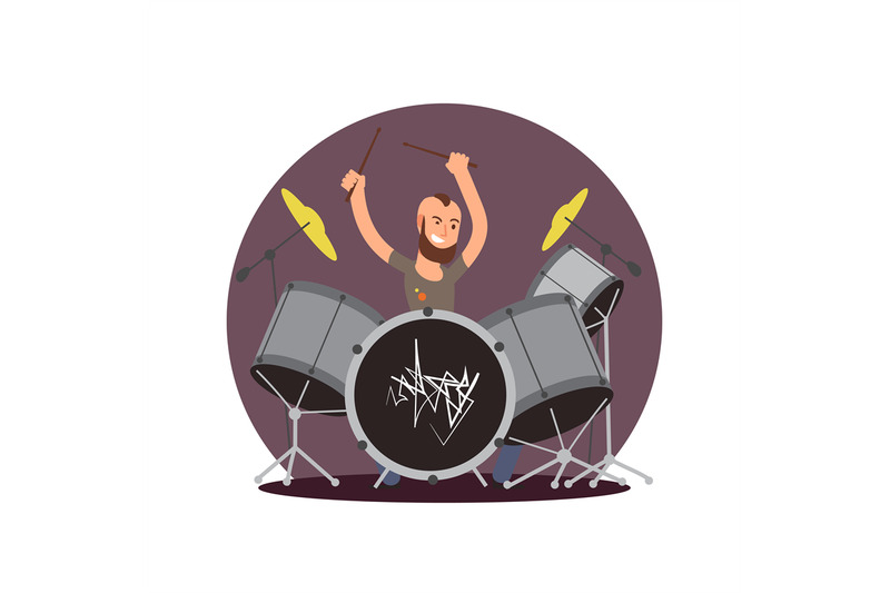 cartoon-character-drummer-flat-vector-musician-concept