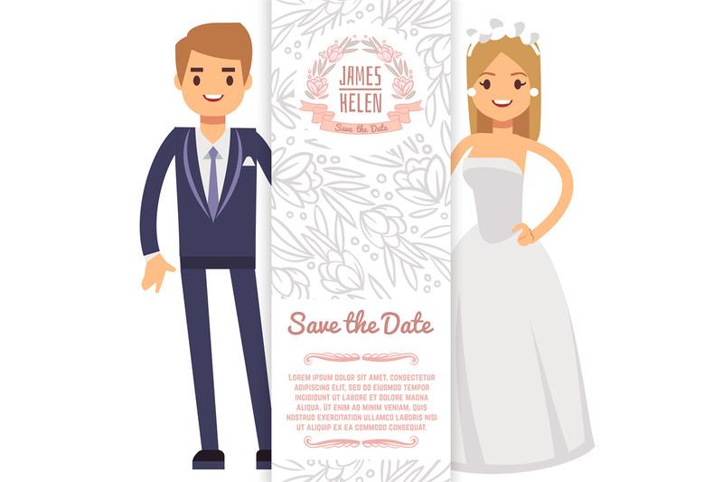 vector-wedding-banner-template-decorative-flyer-with-bride-fiance-an
