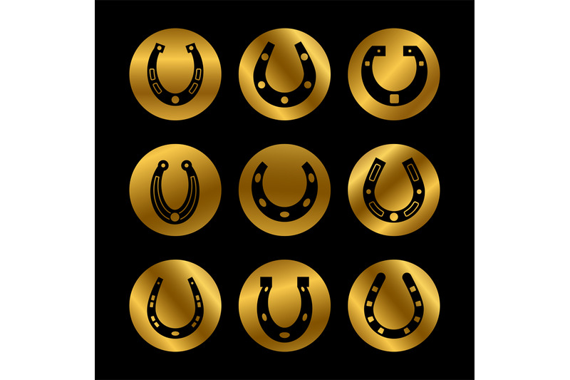 black-horseshoe-vector-icons