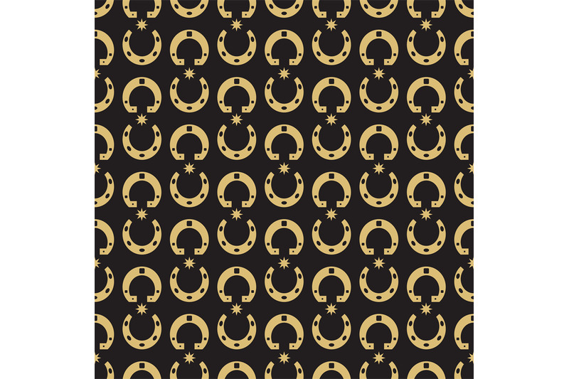 gold-horseshoe-and-stars-seamless-pattern