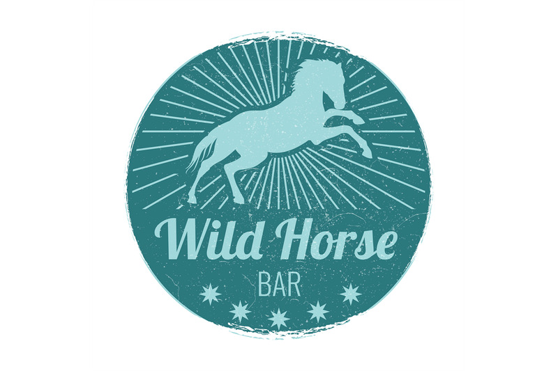 wild-horse-bar-vintage-vector-emblem