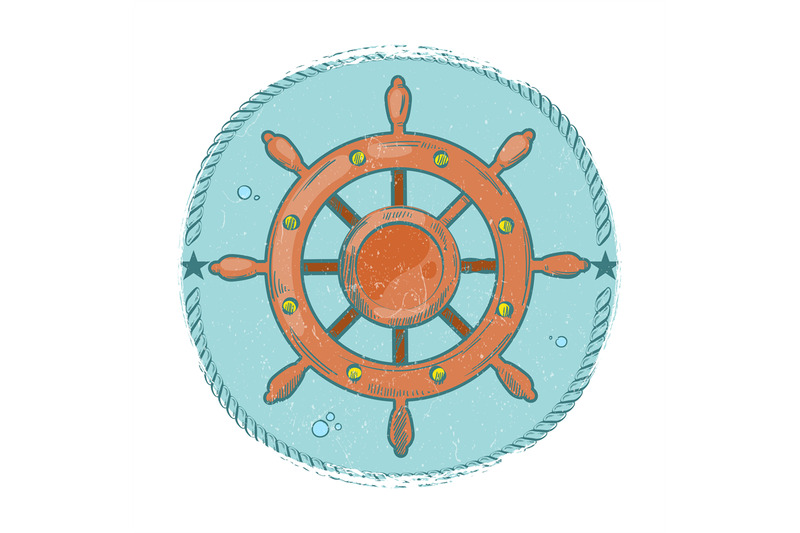 grunge-nautical-emblem-hand-drawn-sea-wheel